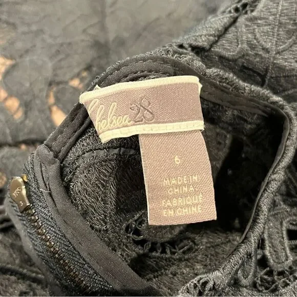 Chelsea28 Elegant charcoal color Lace midi Dress size 6 - Picture 9 of 12